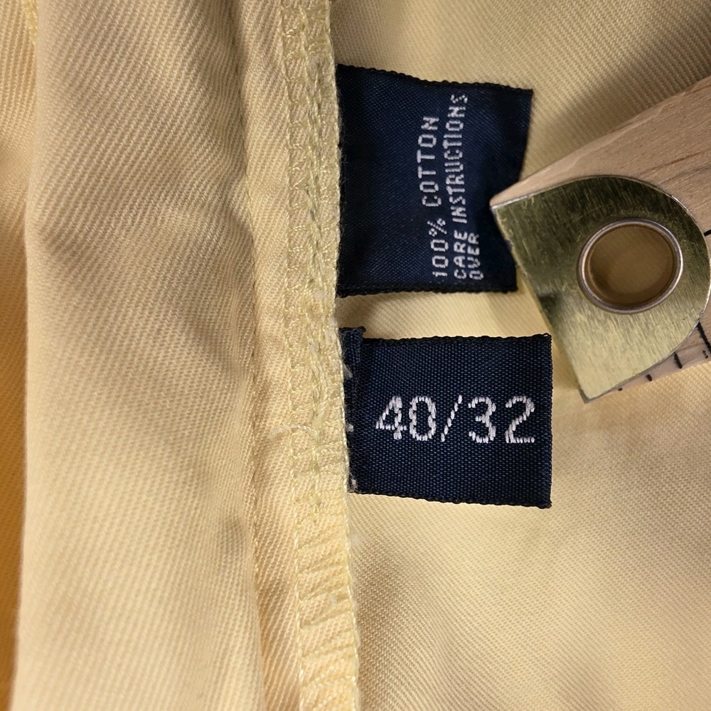 Polo Ralph Lauren Pants Men 40x32 Yellow Cotton Classic Preppy Party Lightweight - Picture 4 of 7